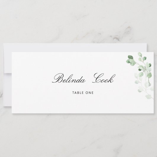 Greenery Floral Wedding Place Card Kaart (Voorkant)