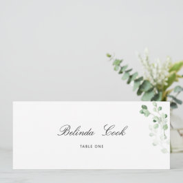 Greenery Floral Wedding Place Card Kaart