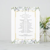 Greenery Floral Wedding Schedule (Staand voorkant)