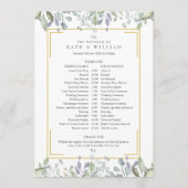 Greenery Floral Wedding Schedule Programmakaart (Voorkant)