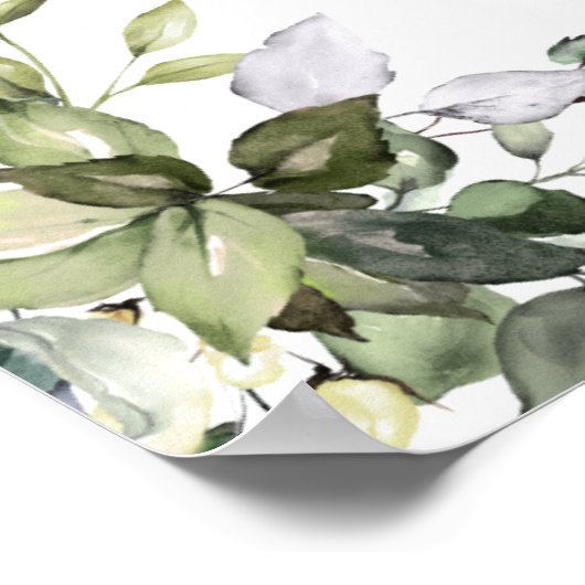 Greenery Floral Welcome Baby shower Sign. Poster (Hoek)