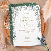 Greenery Floral Wildflower Wedding Kaart