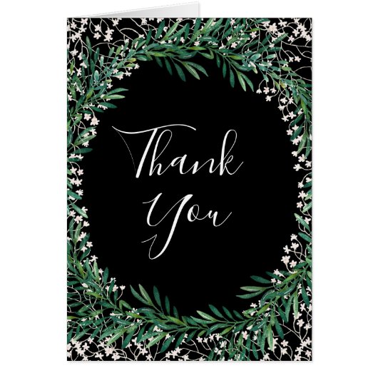 Greenery & Florets Waterverf Dank u kaart (Voorkant)