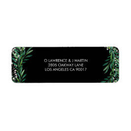 Greenery & Florets Waterverf Zwart Etiket