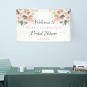 Greenery Flower Roze Waterverf Vrijgezellenfeest Spandoek (Beurs)