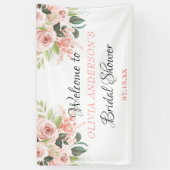 Greenery Flower Roze Waterverf Vrijgezellenfeest Spandoek (Verticaal)