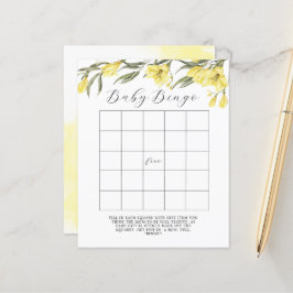 Greenery Flowers Baby shower Bingo spel
