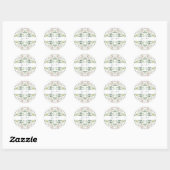 Greenery Flowers Classic Round Sticker (Vel)