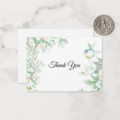 Greenery Flowers Dank je kaarten Notitiekaartje (Voorkant / Achterkant in situ)