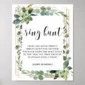 Greenery Folaige Eucalyptus Ring Hunt Game Sign Poster (Voorkant)
