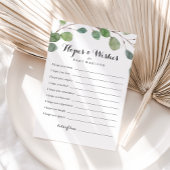 Greenery Foliage Baby shower Hopes & Wishes Kaart