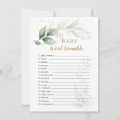 Greenery Foliage Baby Word Scramble Game (Voorkant)