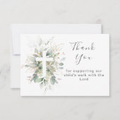Greenery foliage Baptism Flat Hartelijk dank Bedankkaart (Voorkant)