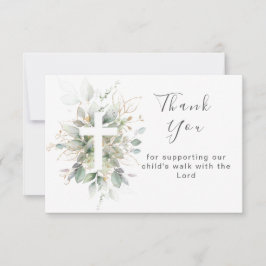 Greenery foliage Baptism Flat Hartelijk dank Bedankkaart