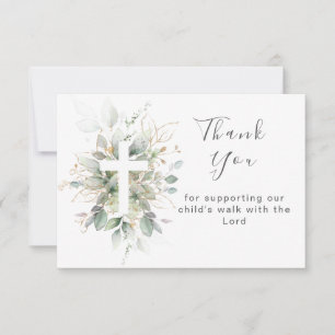 Greenery foliage Baptism Flat Hartelijk dank Bedankkaart