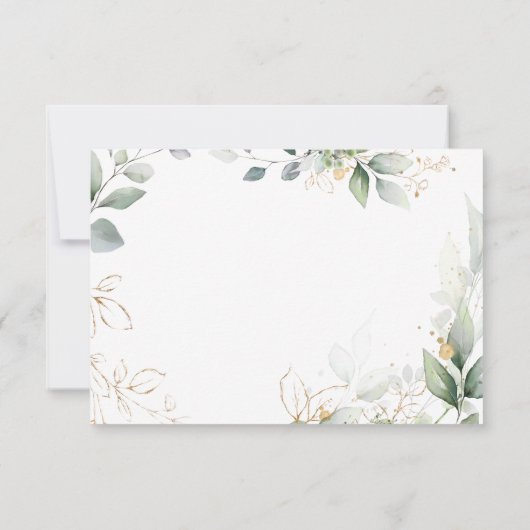 Greenery foliage Baptism Photo Invitation Card Bedankkaart (Achterkant)