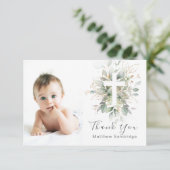 Greenery foliage Baptisme Fotofilm Hartelijk dank Bedankkaart (Staand voorkant)