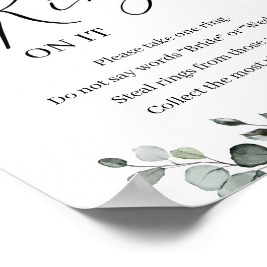 Greenery foliage bladeren zet een ring op het spel poster (Hoek)