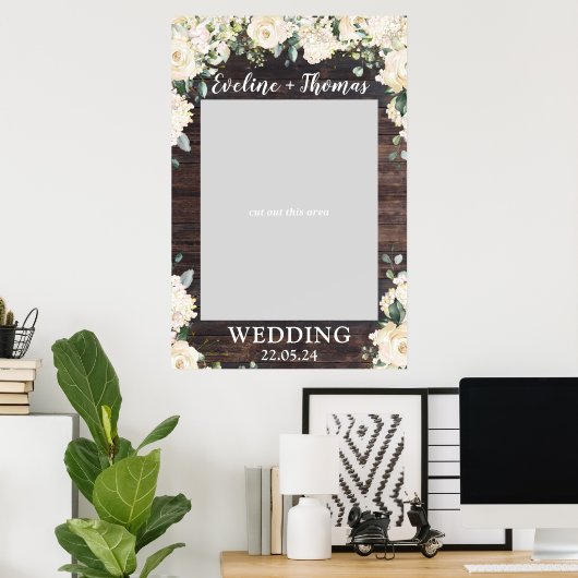 Greenery foliage boho rustic bruiloft foto prop poster (Thuiskantoor)