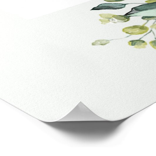 Greenery Foliage Boho White Florals Welkom Poster (Hoek)