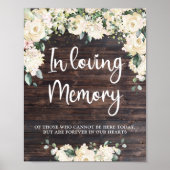 Greenery foliage boho wood in loving memory sign poster (Voorkant)