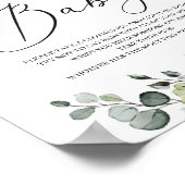 Greenery foliage boho zegt geen baby-spelbord poster (Hoek)
