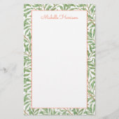 Greenery Foliage Botanical Pattern Green Sinaasapp Briefpapier (Voorkant)