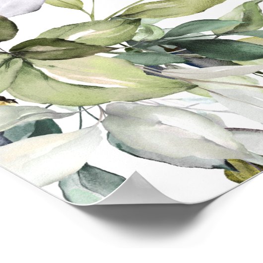 Greenery foliage bruiloft welkomstteken poster (Hoek)