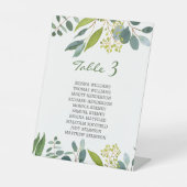 Greenery foliage bruiloft-zitkaart reclamebord met voetstuk (Voorkant)