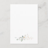 Greenery Foliage Cross Baby Baptism Enclosure Kaar Informatiekaartje (Achterkant)