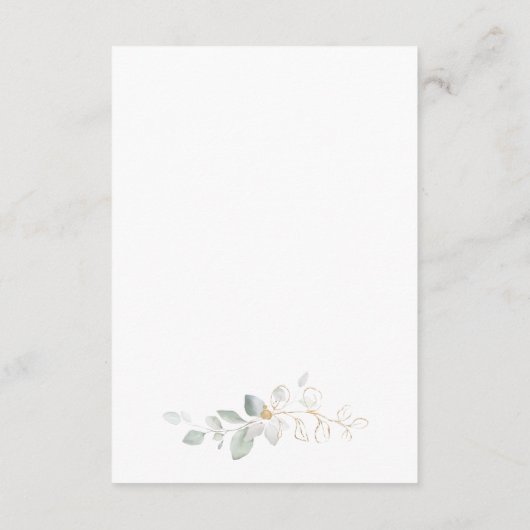 Greenery Foliage Cross Baby Baptism Enclosure Kaar Informatiekaartje (Achterkant)