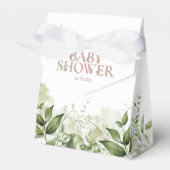 Greenery Foliage Dusty Roos Baby shower Bedankdoosjes (Voorkant Zijde)