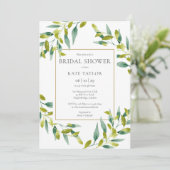 Greenery Foliage Elegant Goud Vrijgezellenfeest Kaart (Staand voorkant)