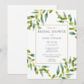 Greenery Foliage Elegant Goud Vrijgezellenfeest Kaart (Voorkant / Achterkant)