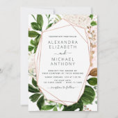 Greenery Foliage Elegant Wedding Aankondiging (Voorkant)