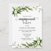 Greenery Foliage Engagement Party Kaart (Voorkant)