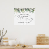 Greenery Foliage Engagement Party Welkom Poster (Keuken)