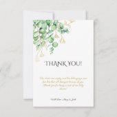 Greenery foliage eucalyptus baby shower Hartelijk  Bedankkaart (Voorkant)
