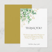 Greenery foliage eucalyptus baby shower Hartelijk  Bedankkaart (Voorkant / Achterkant)