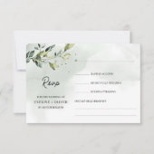 Greenery foliage eucalyptus bladeren boho bruiloft RSVP kaartje (Voorkant)