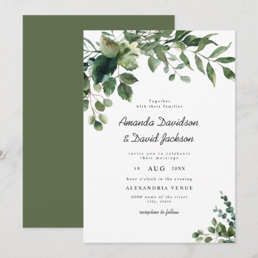 Greenery Foliage Eucalyptus Botanical Garden   Kaart (Voorkant / Achterkant)