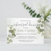 Greenery Foliage Eucalyptus Rehearsal Dinner Kaart (Staand voorkant)