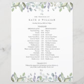 Greenery Foliage Floral Wedding Schedule (Voorkant)
