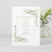 Greenery Foliage Funeral Memorial Order of Service Programmakaart (Staand voorkant)