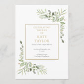 Greenery Foliage Funeral Memorial Order of Service Programmakaart (Voorkant)