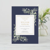 Greenery Foliage Funeral Memorial Order of Service Programmakaart (Staand voorkant)