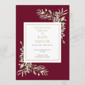 Greenery Foliage Funeral Memorial Order of Service Programmakaart (Voorkant)