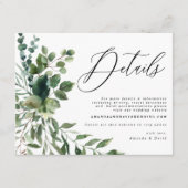 Greenery Foliage Garden Boho Wedding Details Card Informatiekaartje (Voorkant)
