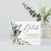 Greenery Foliage Garden Boho Wedding Details Card Informatiekaartje (Staand voorkant)
