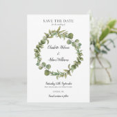 Greenery Foliage Garland Foto bruiloft Save The Date (Staand voorkant)